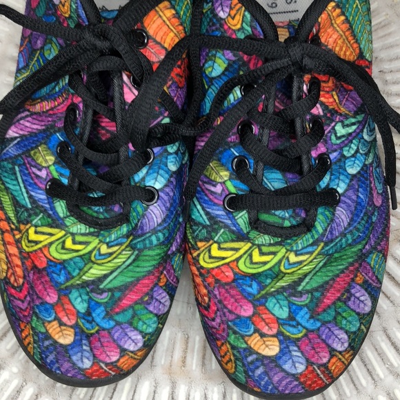 Native Multicolored Feathers Sneaker Male 7 Female 9 - Picture 8 of 10